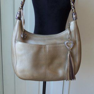 Brighton Barbados Zip Top Hobo Champagne Gold